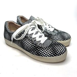 Stuart Weitzman Leather Graphic Print Gaming Sneakers